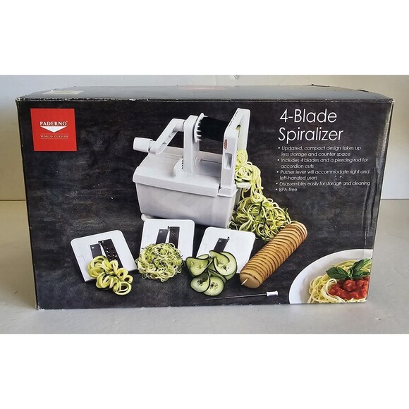 Paderno 4-Blade Veggie Spiralizer White Series Model A4982800 NIB - Picture 1 of 6